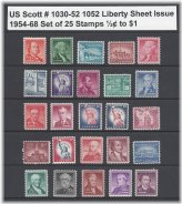 Liberty Stamp Set 1954-68 (Mint Condition)