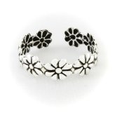 Sterling Silver Daisy Chain Toe Ring