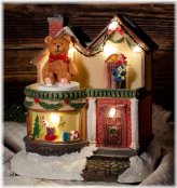 Whimsical Winter Wonderland Rotating Lighted Cozy House
