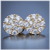 Golden Cluster Stud Earrings