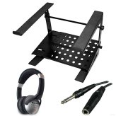 Multi-Purpose Laptop and DJ Stand with Headphone Support