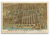 Chicago Illinois Vintage Panoramic Map - 1898 Edition