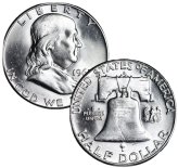 Blazing Gem Uncirculated Franklin Silver Half Dollar