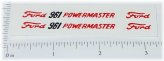 Vintage Tractor Stickers Set for Hubley Ford Powermaster 961 (FD-001)