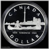 Toronto Sesquicentennial Silver Dollar 1984 Proof Coin