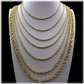 Golden Rope Diamond Cut Necklace