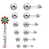 Steel Sphere Earrings Set