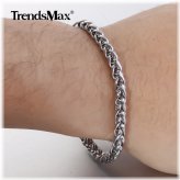 Stainless Steel Wheat Link Bracelet