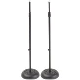 Round Base Mic Stand Duo in Sleek Black