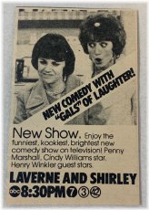 1976 Laverne and Shirley Comedy TV Ad