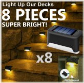 Radiance Pathway Lights - Set of 8 Solar-Powered LED Lamps for Outdoor Steps and Fences