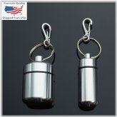 Silver Waterproof Aluminum Pill Container Set with Keychain Clip