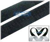 Black Adhesive Hook and Loop Tape - 1 Inch Width, 5 Feet Length