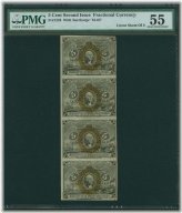 1863-67 U.S. 5 Cent Fractional Currency Set, PMG AU55 Certified
