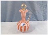 Pink Ribbon Latticino Glass Cruet