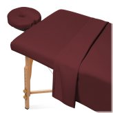 Burgundy Flannel Sheet Set for Massage and Spa Tables