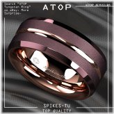 Rose Gold Groove Stripe Tungsten Ring for Men