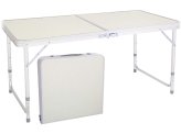 Adjustable Height Portable Folding Table - 4ft Lightweight Solution for Camping and More