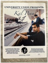 University Union Flyer Signed by Kal Penn with JSA COA