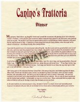 Rustic Italian Dining Experience Menu