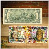 Legends of Hip Hop: Hand-Signed Tupac & Biggie Rap Art on Genuine $2 US Bill by Rency