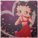 Red Glitter Betty Boop Canvas Art