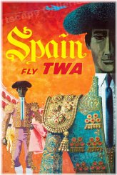 The Bullfighter's Journey: Vintage TWA Travel Poster - 1960 Spain Edition