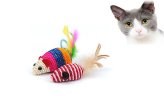 Feline Fun Pack: 12 Weave Chew Mice with Stretch Tails