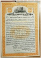 Northern Central Railway Company Bond Stock Certificate