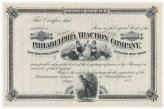 Philadelphia Traction Company Stock Certificate Trio