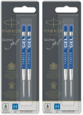 Parker Blue Gel Pen Refills - Pack of 4