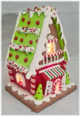 Candy Stripe Gingerbread Holiday House