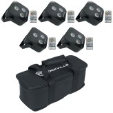 Rockville Mini LED Wash Light Kit with Remotes and Bag