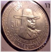 Peru 50 Soles 150 Year Anniversary Silver Coin