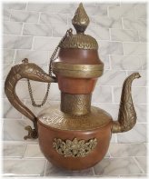 Copper Brass Dallah Tea Coffee Pot