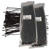 Midnight Straps - Pack of 200 Nylon Cable Ties for Heavy-Duty Fastening and Outdoor Use