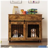 Wooden End Table Dog Kennel