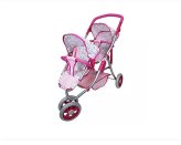 Hot Pink Polka Dot Twin Jogger Stroller