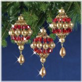 Ruby & Gold Baroque Drops Crystal Ornament Kit