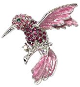 Hummingbird Crystal Brooch
