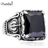 Obsidian Crown Ring for Men by MENDEL