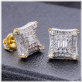 Kite Baguette CZ Earrings for Men