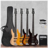 Glarry GIB 5 String Bass Guitar Beginner Kit with 20W Amp and Rosewood - 3 Colors