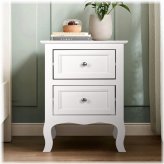 White Drawer Nightstand with 2 Layers of Storage