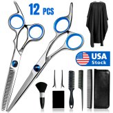 Hair Cutting Professional Scissors Set - 12 Pieces