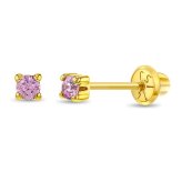 Little Blossom Pink CZ Earrings
