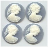 Blue Wedgewood Lady Cameos