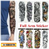 Blackout Fun: 10 Sheets of Waterproof Full Arm Temporary Tattoos