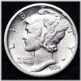 1934-D Mercury Silver Dime
