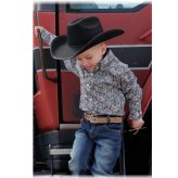 Slate Paisley Button Down Shirt